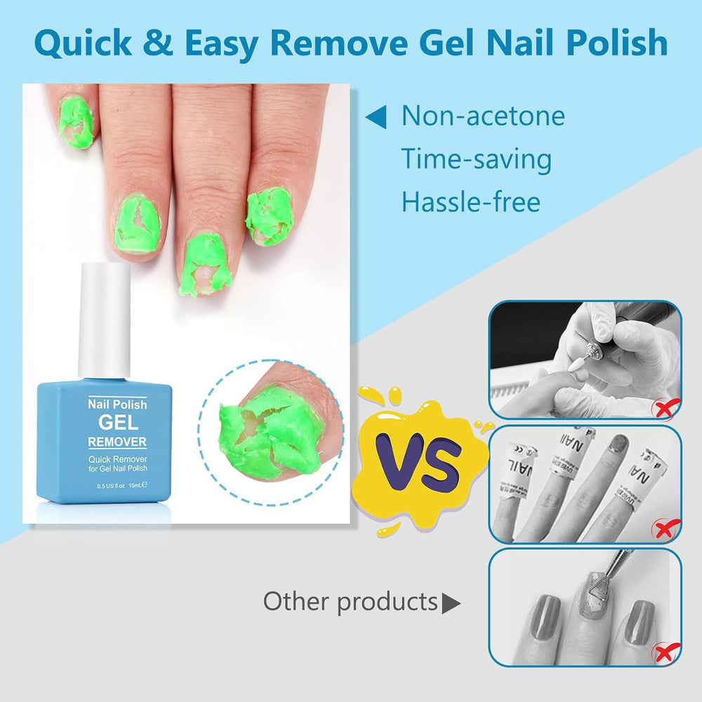 Liefiet gel polish remover application closeup demonstrating quick 3-5 minute use