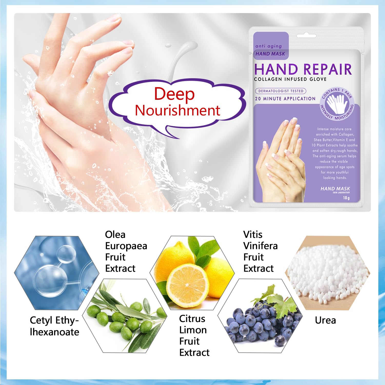 Liefiet Hand Peel Mask Natural Extracts for safe, gentle nourishment