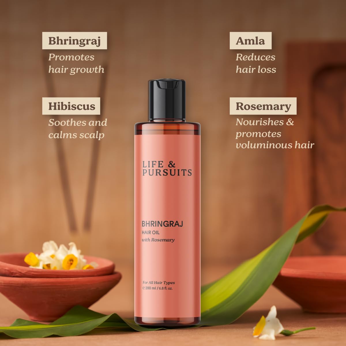 Life & Pursuits bhringraj oil massage scalp shows soothing application for healthier hair.
