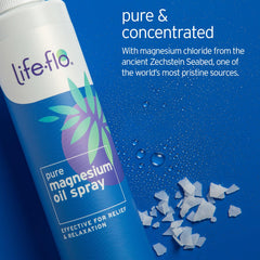 Life-Flo Pure Magnesium Oil Spray Dispense close-up for quick post-workout refresh.