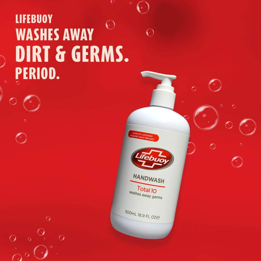 Lifebuoy Total 10 foam on palm illustrating quick, thorough cleansing ritual