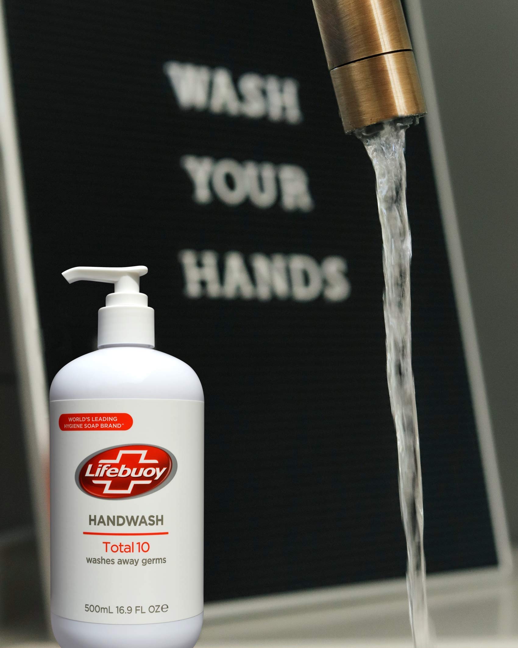 Lifebuoy Total 10 pump bottle with floral fragrance for refreshing hand hygiene