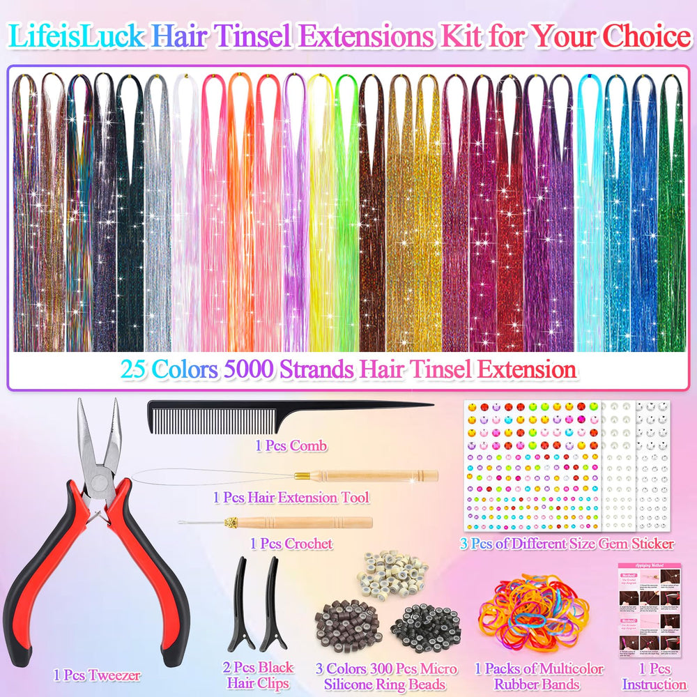 LifeisLuck heat-resistant hair tinsel showcases long-lasting sparkle
