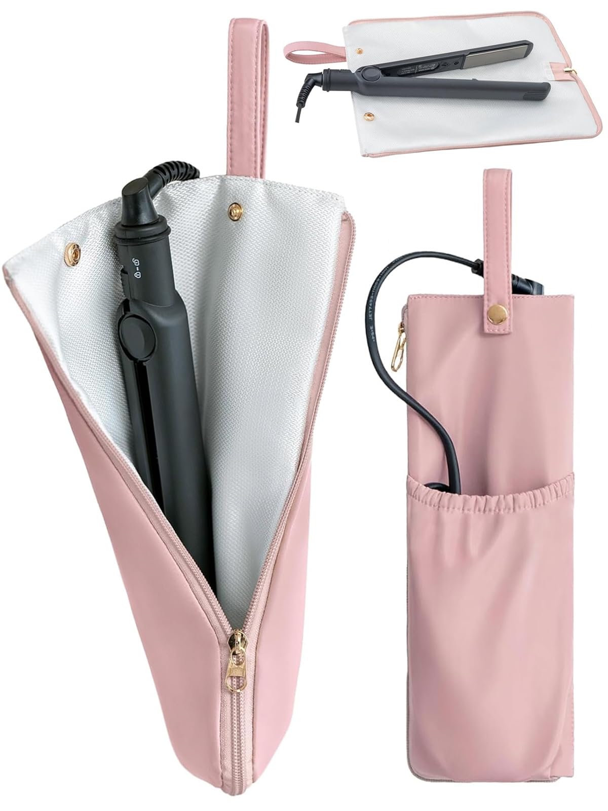 Lifeplus holder-mat-hot-tools-pink demonstrates 2-in-1 design for organized storage of hot tools.