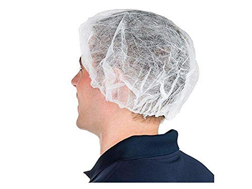 LIFESOFT bouffant cap 21inch white with elastic band for secure salon and spa use