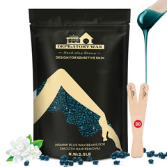 Lifestance hard blue bikini wax kit packaging showing at-home waxing setup and privacy benefits