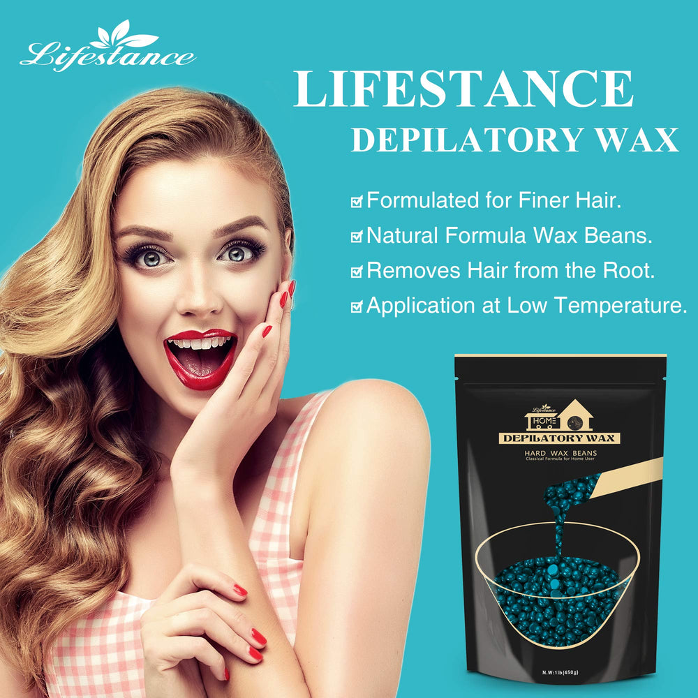 Lifestance Jasmine Wax Beads application scene demonstrates gentle, smooth waxing.