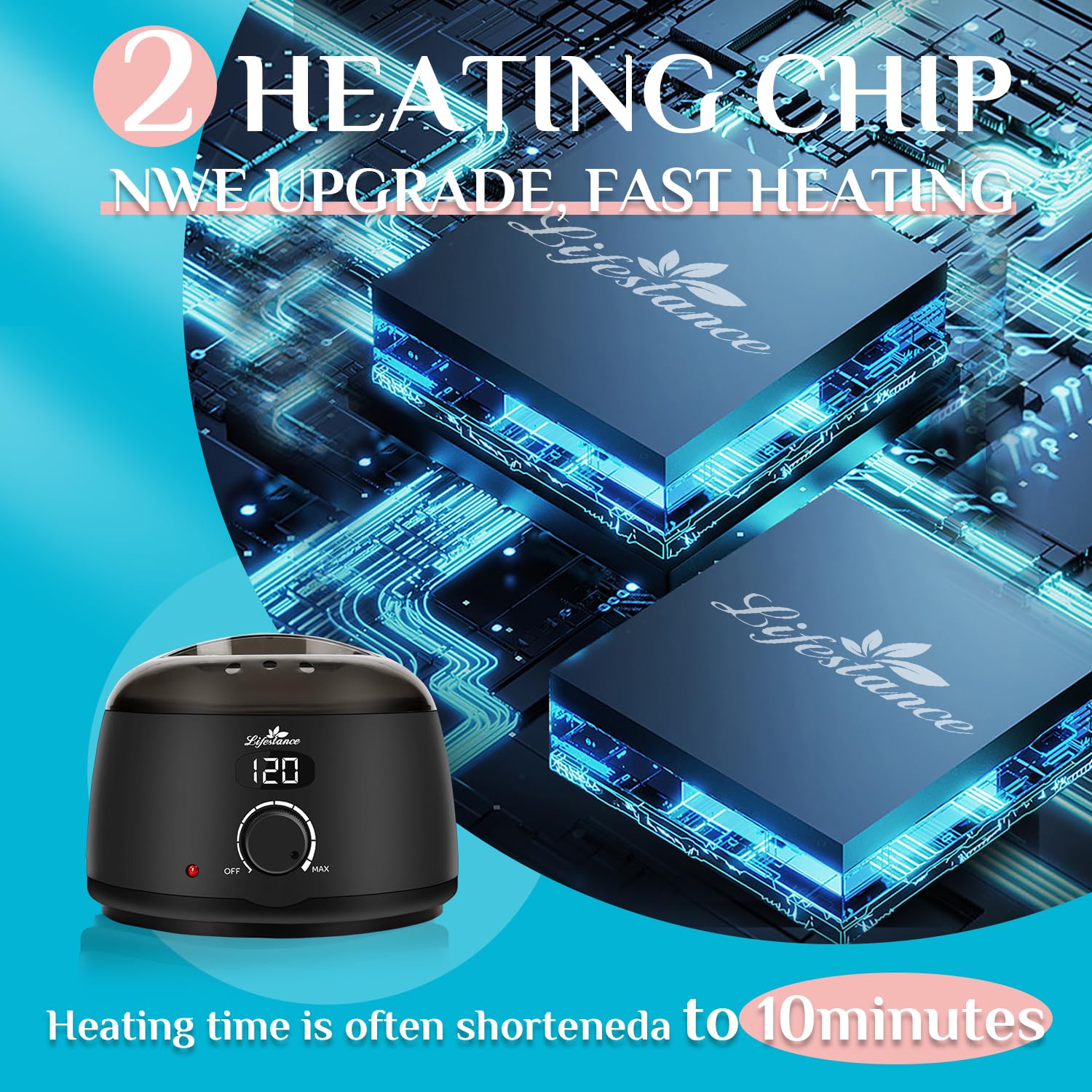 Lifestance L2 digital display on the wax warmer for precise temperature control