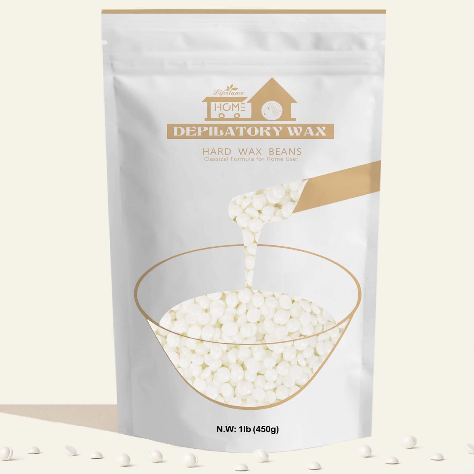 Lifestance Pearl White Wax Beads 1lb pack — gentle, salon-quality hair removal at home.
