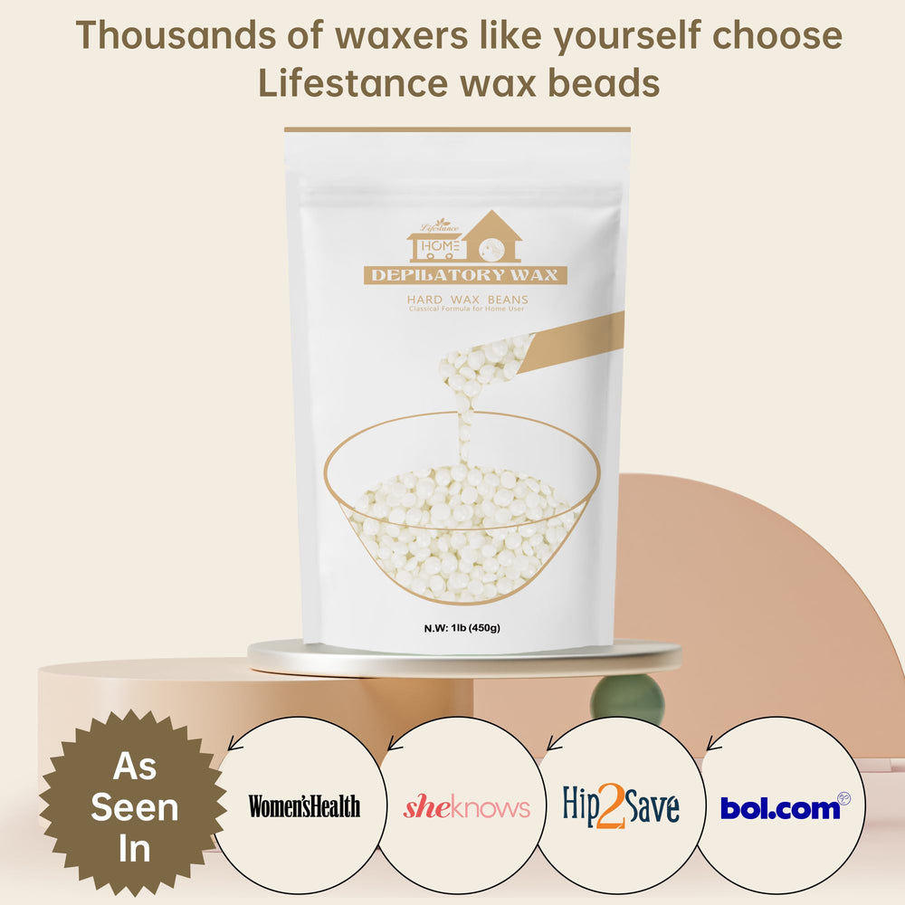 Lifestance Pearl White Wax Beads application face — easy facial waxing with minimal irritation.