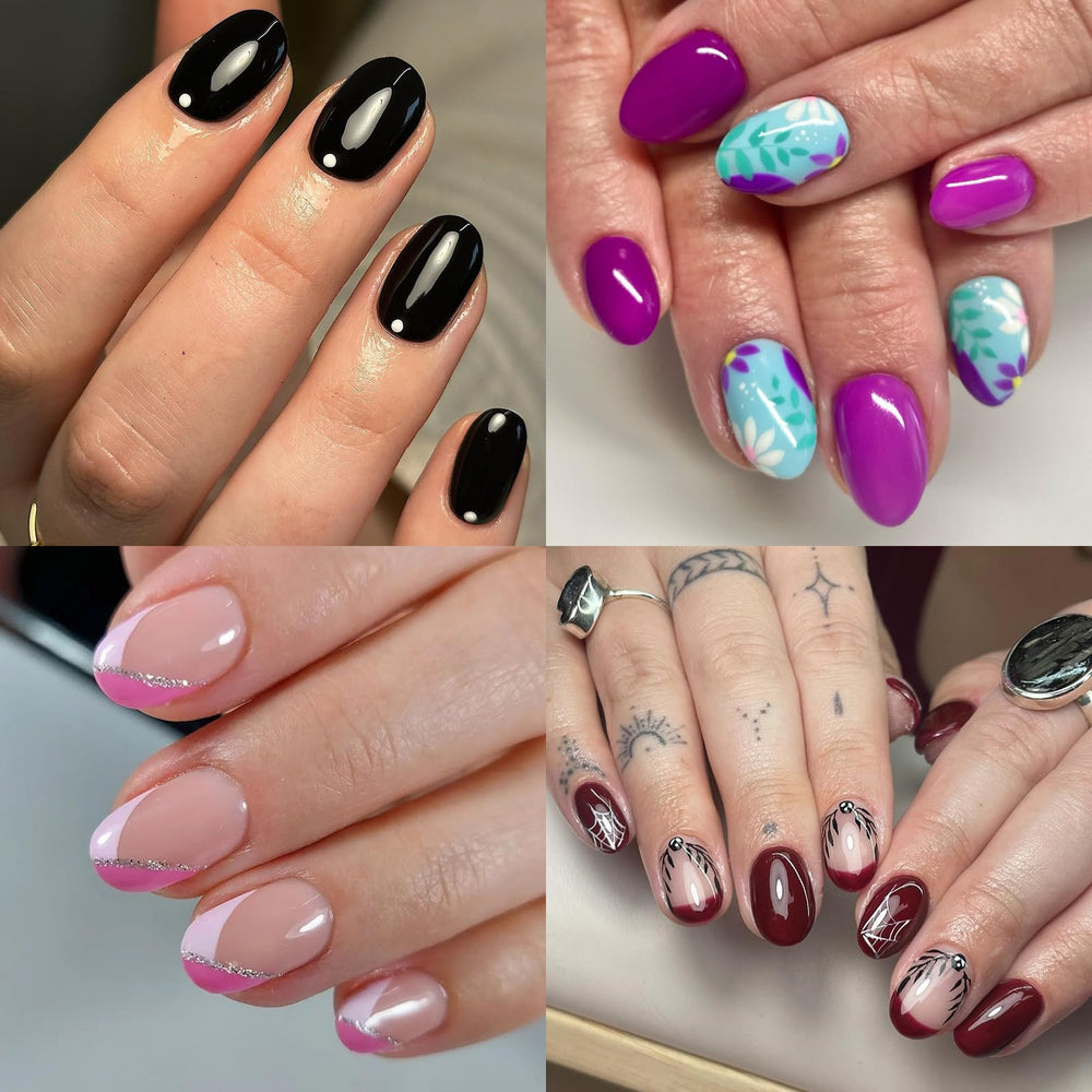 Lifextol model wearing oval press-on nails for everyday style