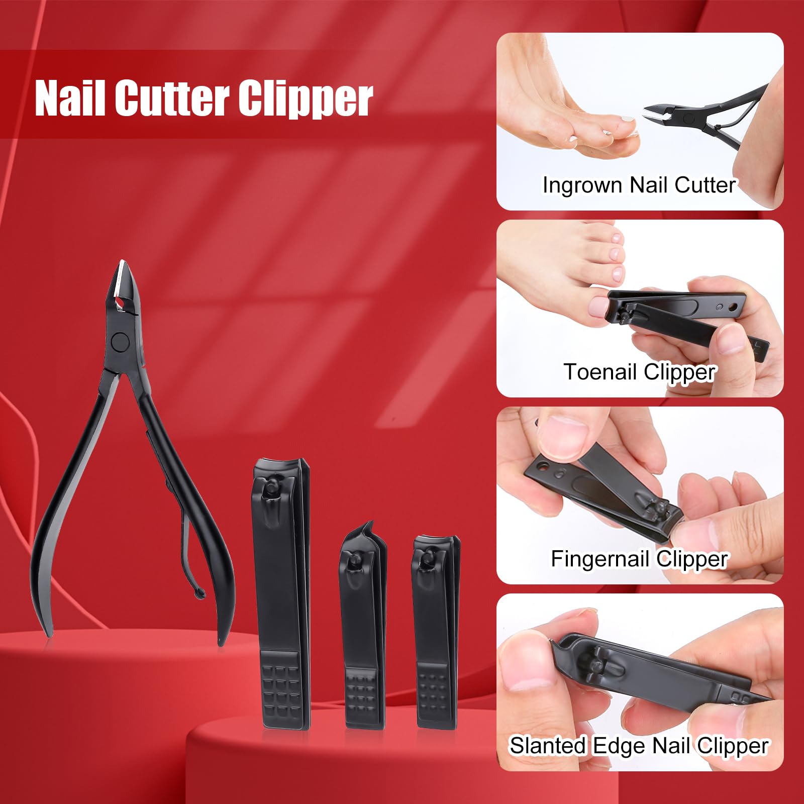 LifHap cortauñas para pies en acero inoxidable, herramienta duradera para pedicure.