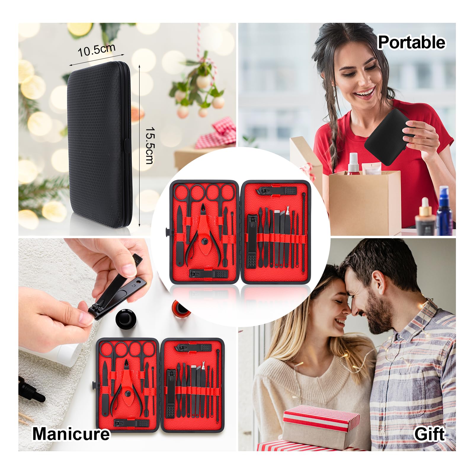LifHap set de manicura y pedicura, 18 piezas para uñas y pies.