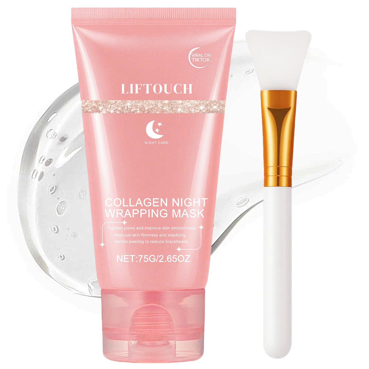 Liftouch Korean collagen night mask pack closeup showing rich texture for deep hydration