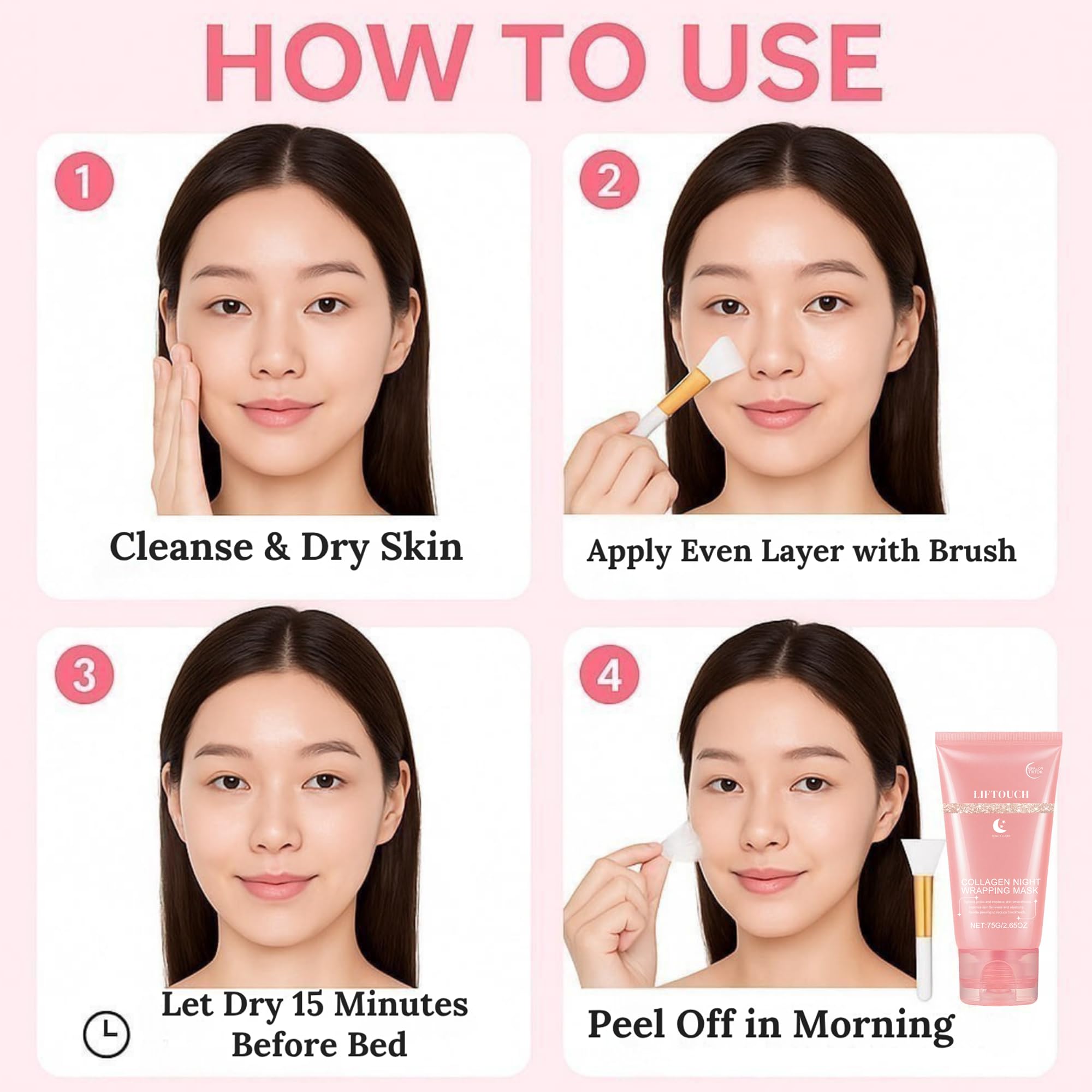 Liftouch overnight sleeping mask glow emphasizes waking up to refreshed, dewy skin
