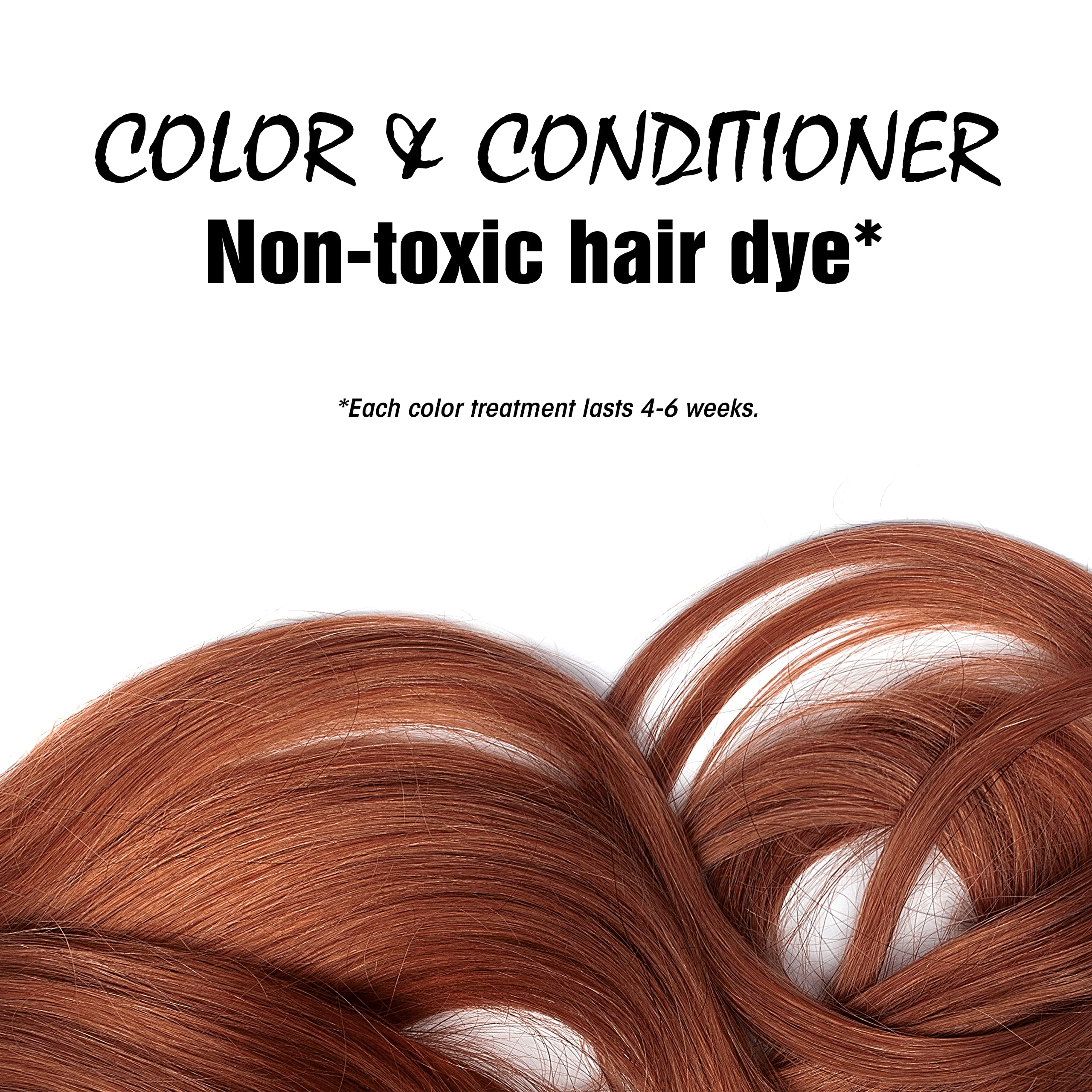 Light Mountain Henna Color swatches illustrate vibrant red tones and natural coverage.