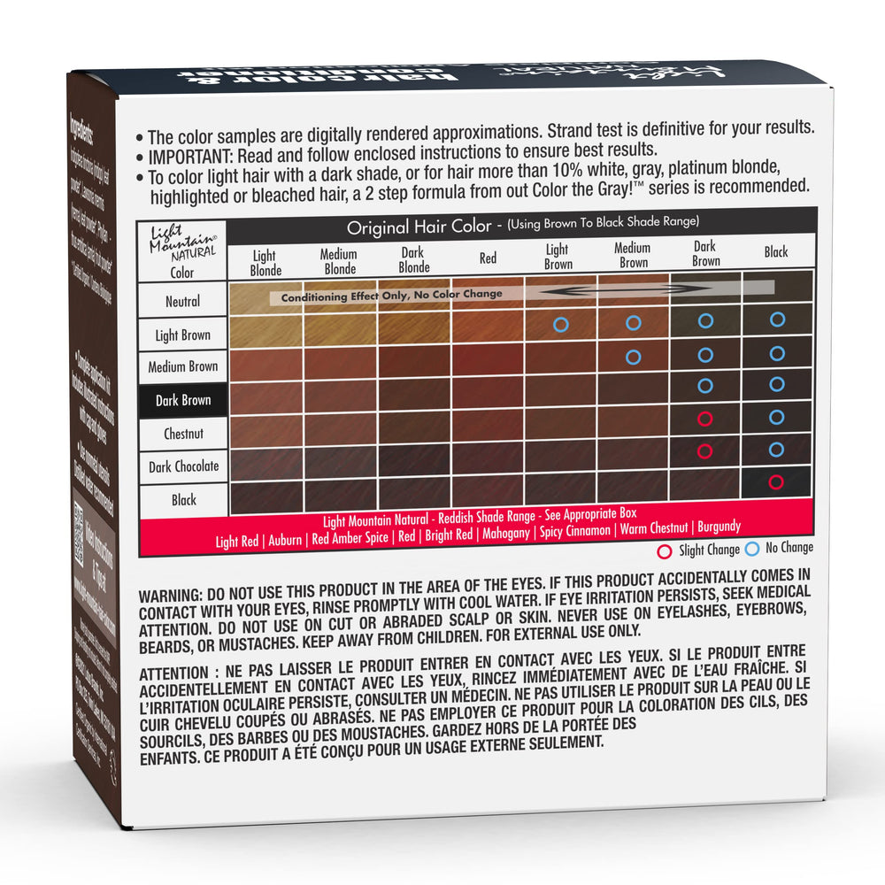Light Mountain henna leaf powder closeup highlighting organic botanical ingredients.
