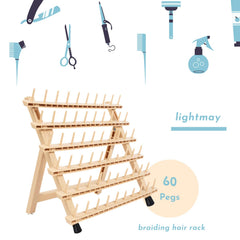 Lightmay stand showcases hair spools in a tidy setup ideal for quick color matching