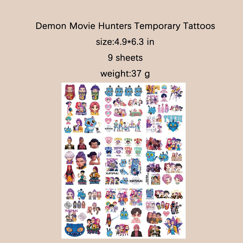 LightningStickers Demon Movie Hunters application guide shows easy-to-use temporary tattoos.