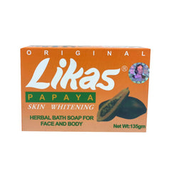 Likas Original Papaya Soap packaging shot highlights travel-friendly bars