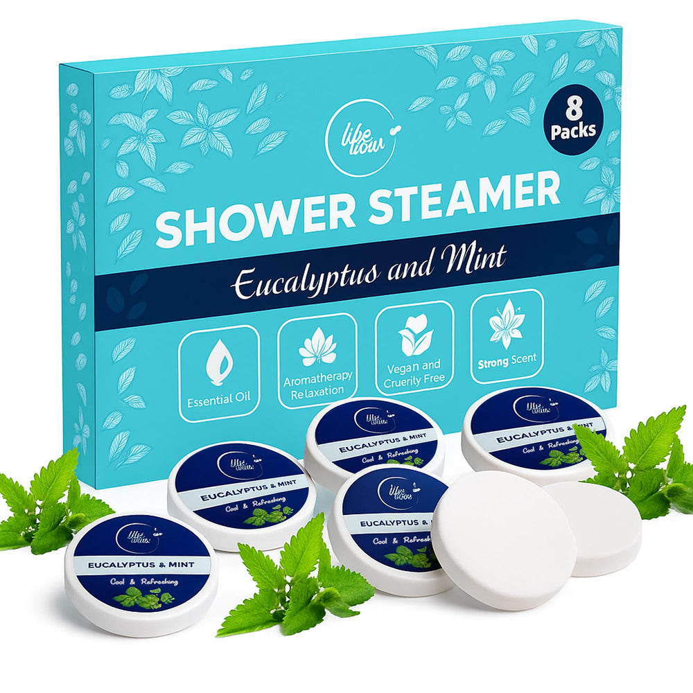 LIKEVOW shower-steamer-eucalyptus-fragrance closeup supports a relaxing shower ritual.