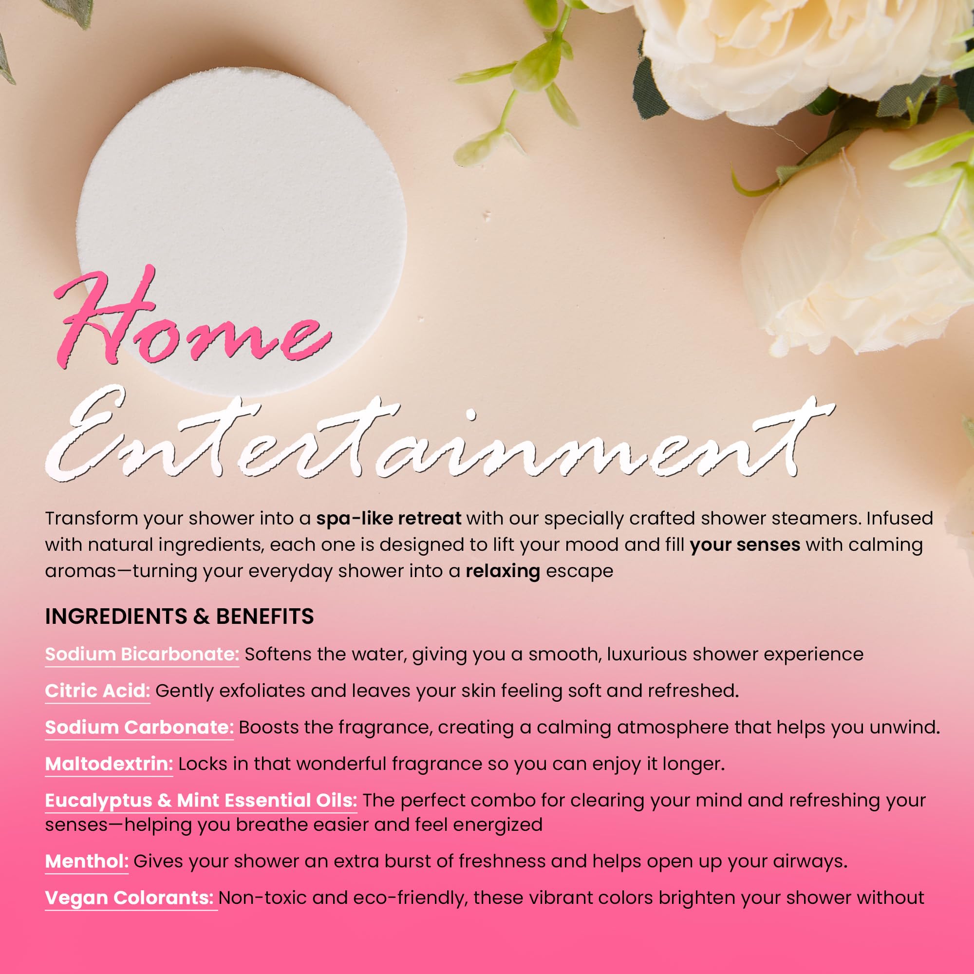 LIKEVOW shower-steamer-eucalyptus-fragrance closeup illustrates a refreshing spa-like start.
