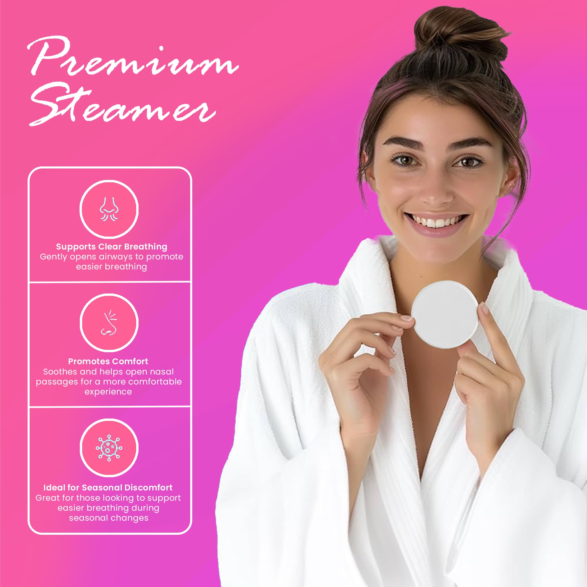 LIKEVOW shower-steamer-spa-experience closeup conveys luxury aromatherapy in the shower.