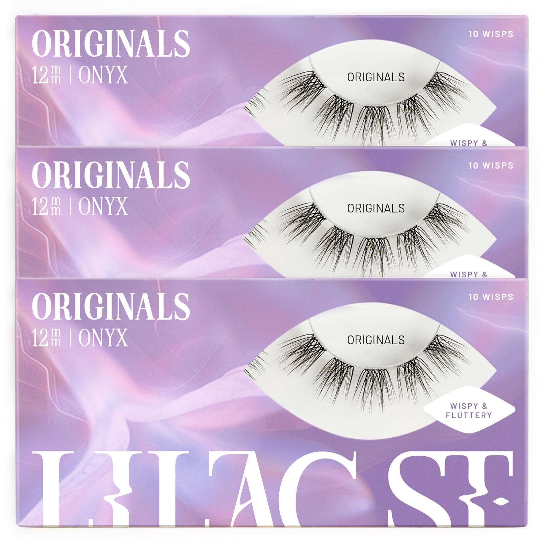 Lilac St Originals 12mm lashes 3-pack for natural look