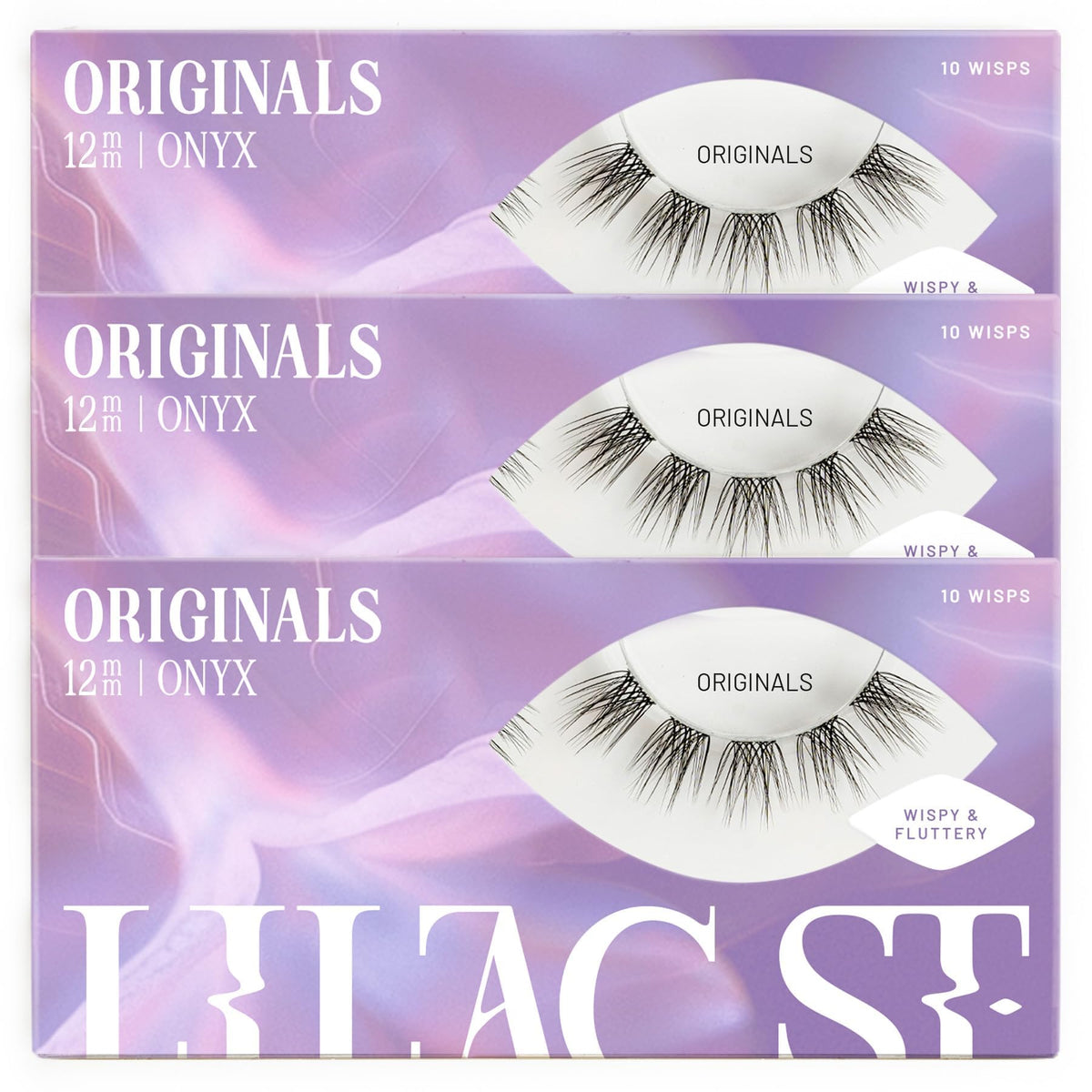 Lilac St Originals 12mm lashes 3-pack for natural look