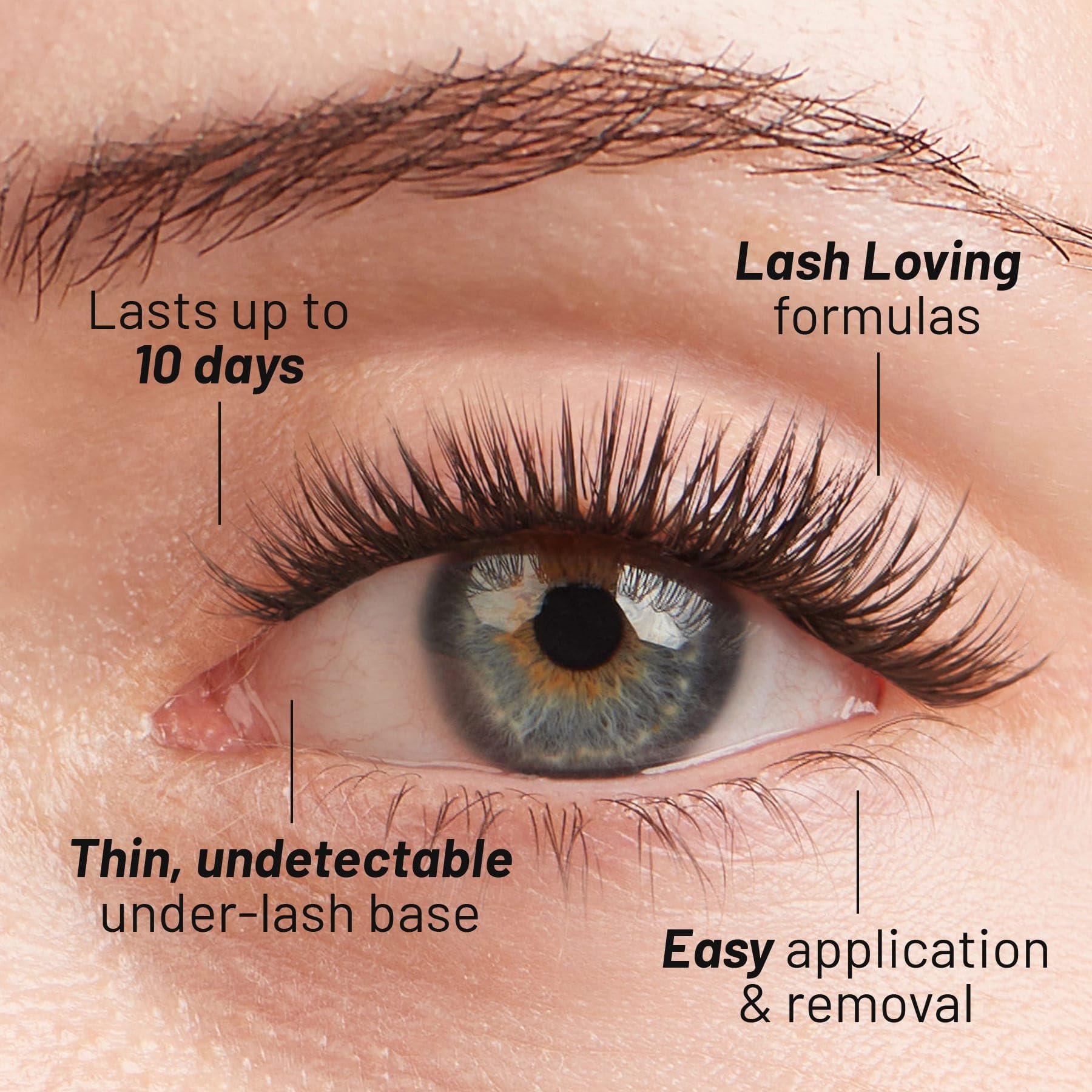 Lilac St Volume Dramatic faux eyelash clusters 10-day wear hint suggests extended use with care.