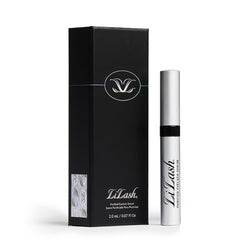 LiLash purified eyelash serum bottle highlighting growth formula for healthier lashes