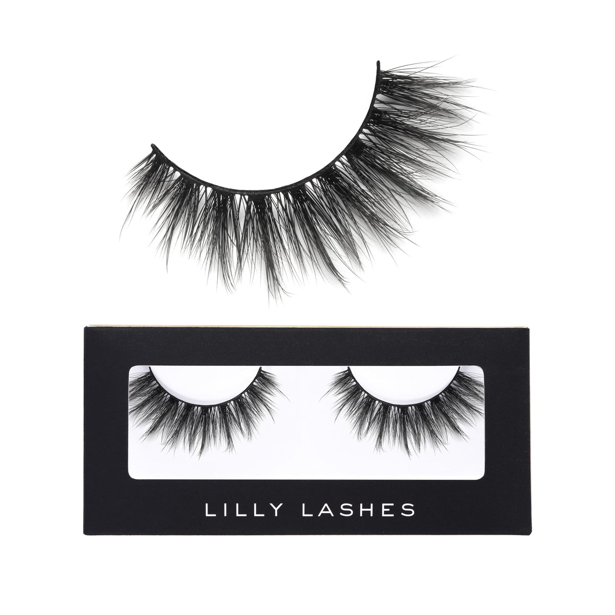 Lilly Lashes LA 15mm round-wispy lash for natural-looking volume.