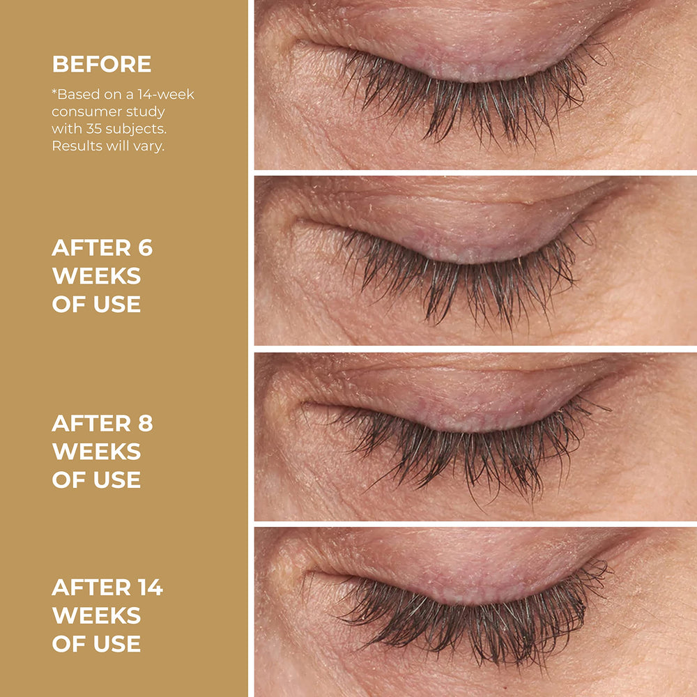 Lilly Lashes Level Up packaging box on vanity for at-home lash care