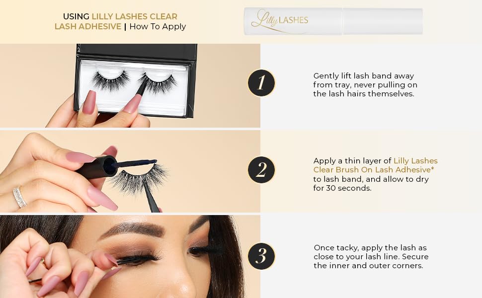 Lilly Lashes luxury silk-like fibers give premium, lightweight lash feel.
