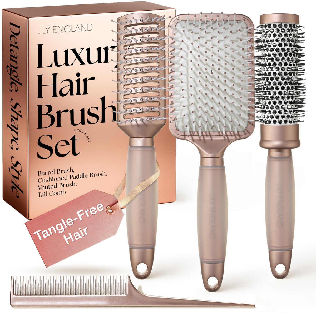 Lily England luxury hair brush set paddle for silky blowouts