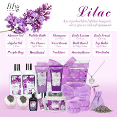 Lily Roy 17pc spa gift set bubble bath luxurious foamy escape