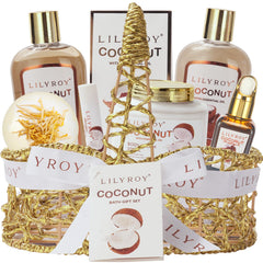 LILY ROY 8pc bath gift set front view for at-home spa pampering