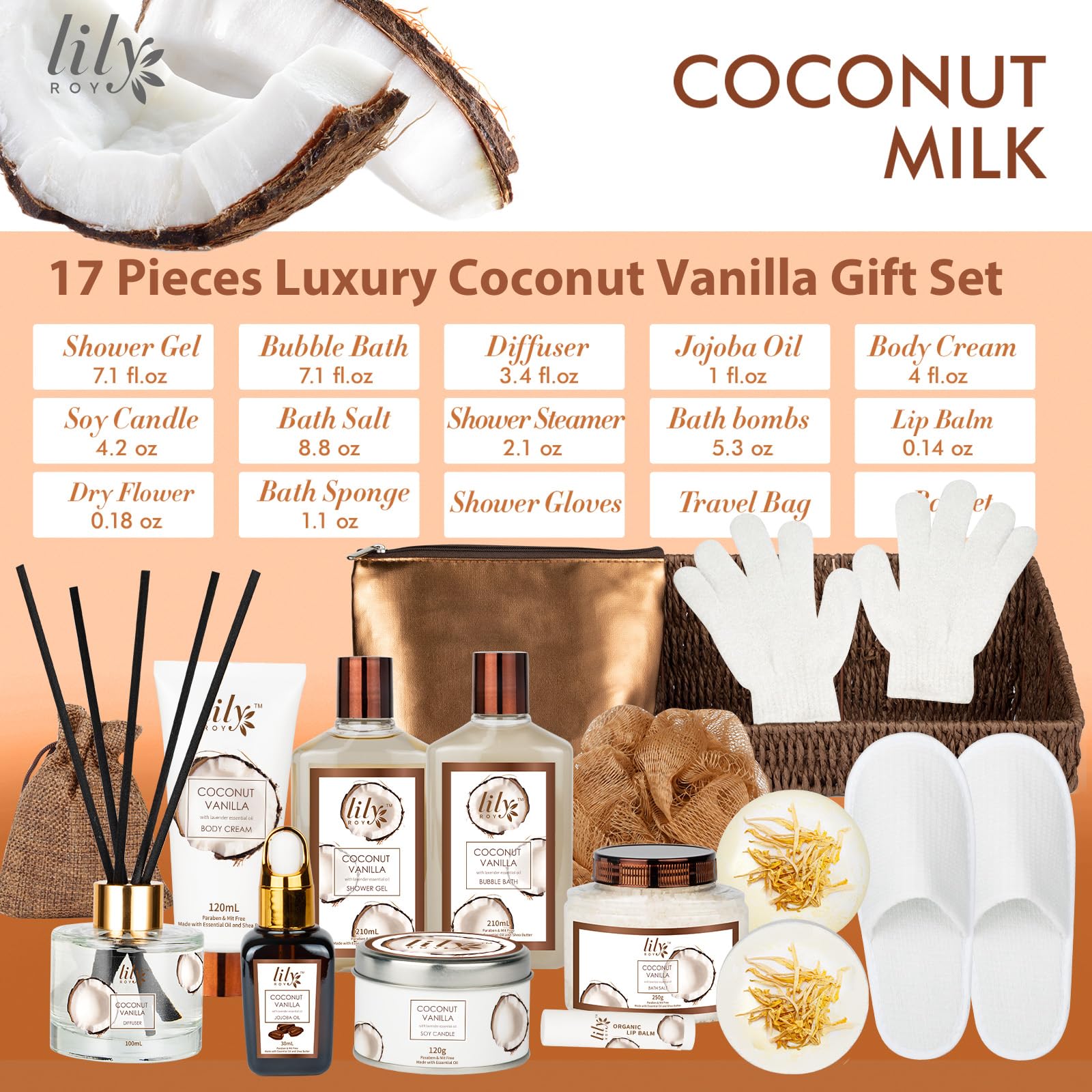 LILY ROY coconut vanilla diffuser adds warm holiday scent.