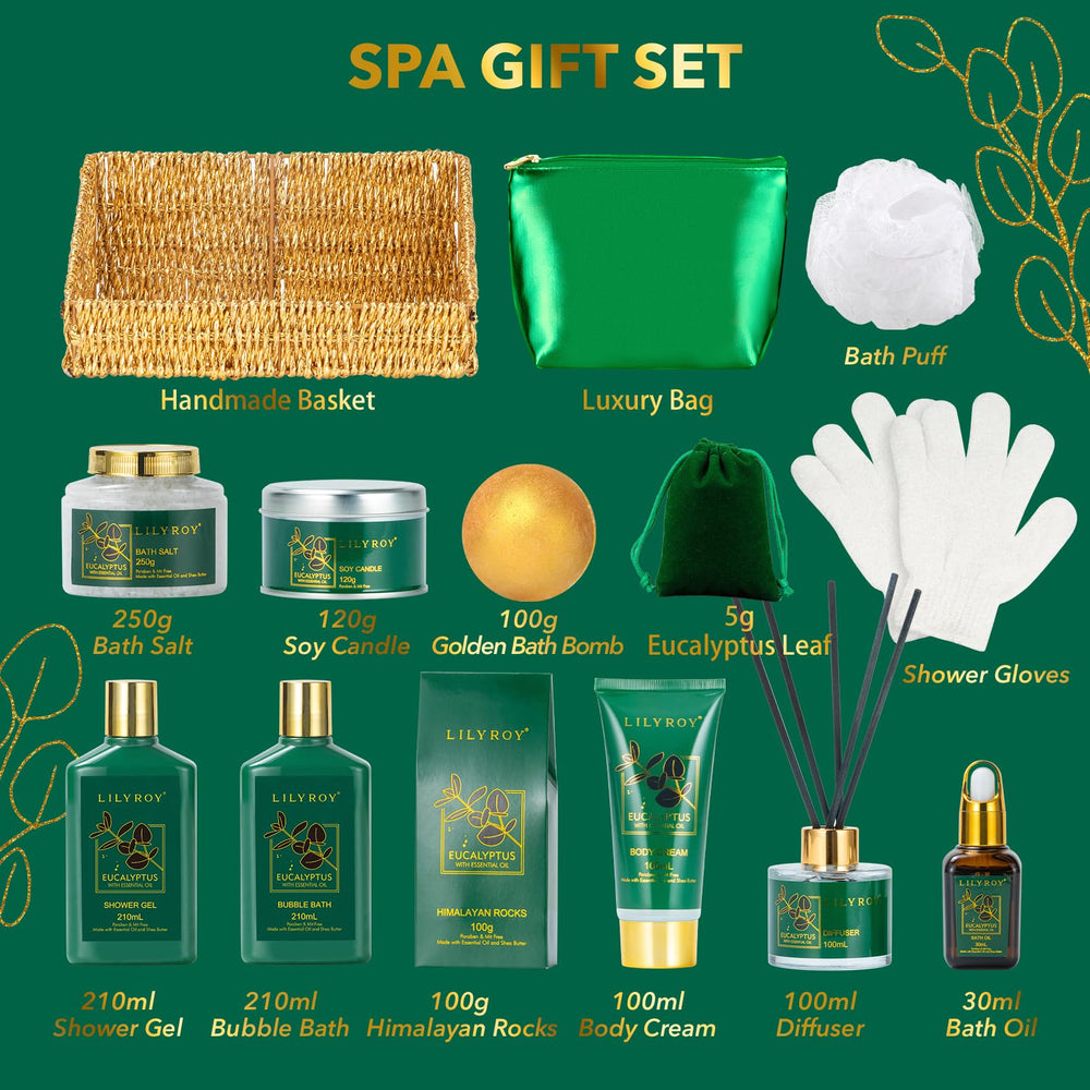 LILY ROY eucalyptus shower gel bottle for a refreshing spa routine
