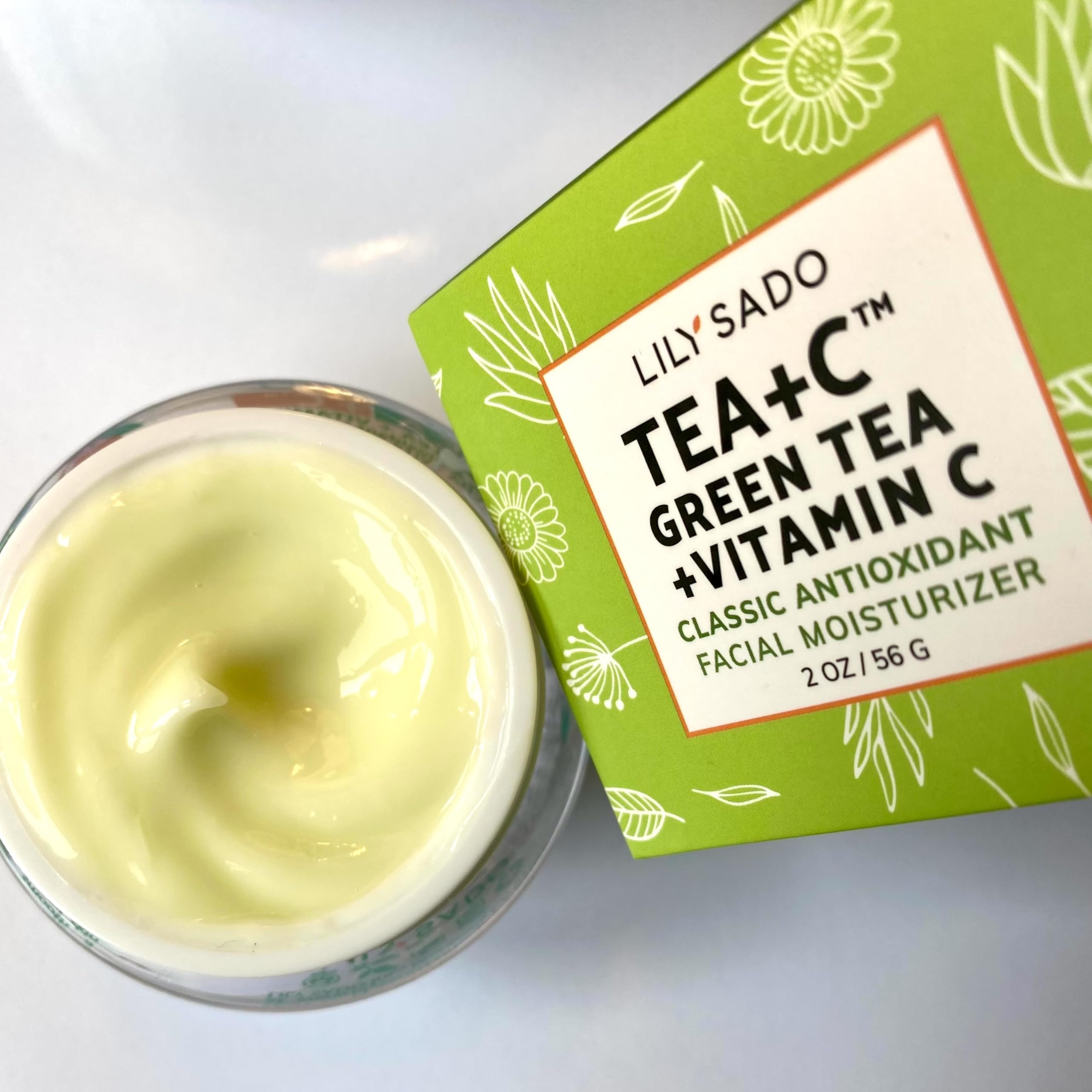 LILY SADO Tea+C morning routine use on face and neck for refresh.