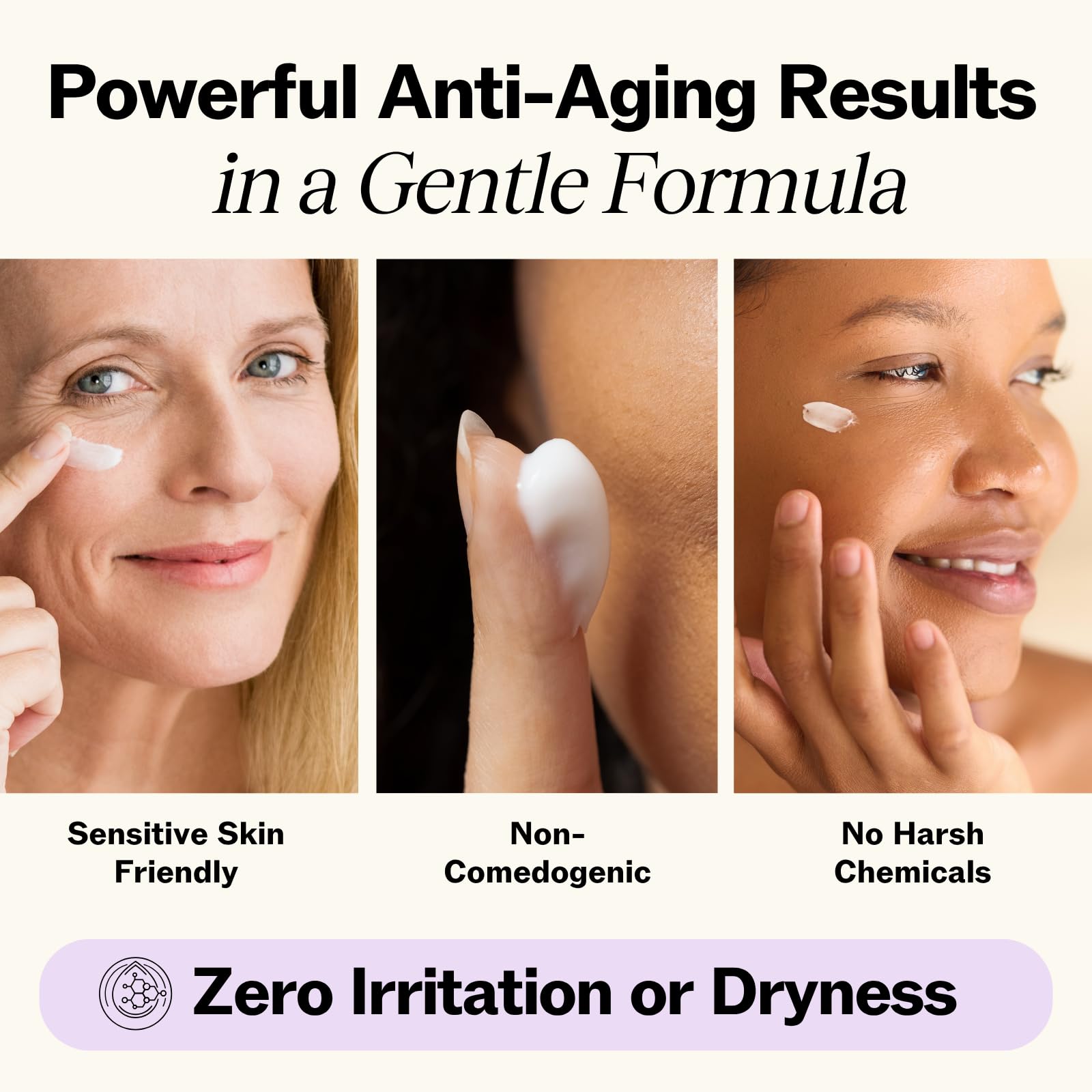 LilyAna Naturals Eye Cream texture swirls on skin.