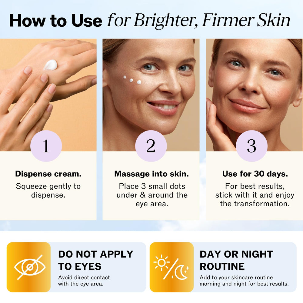 LilyAna Naturals Eye Cream being gently patted under-eye area.