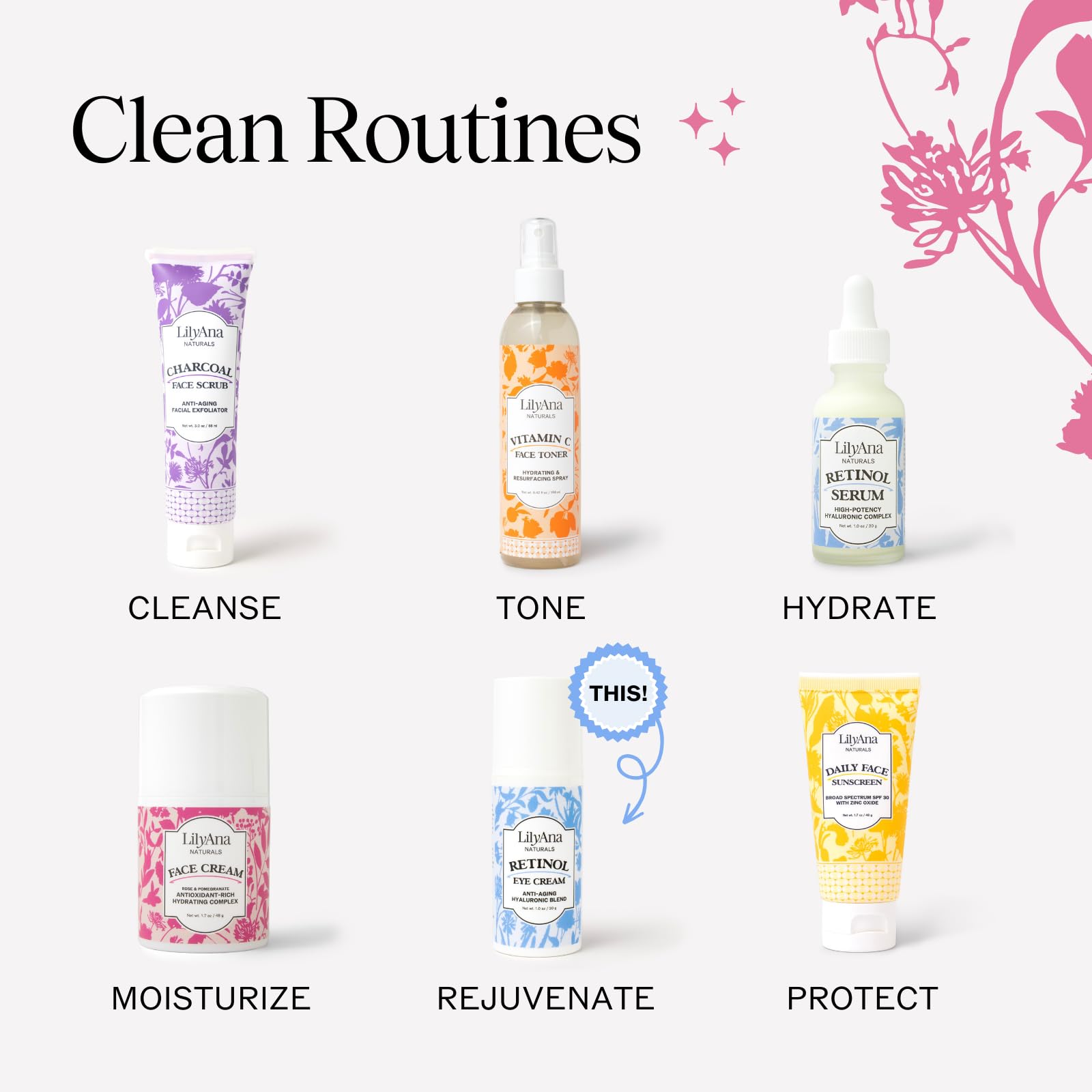 LilyAna Naturals eye cream uses clean vegan ingredients to nourish skin.