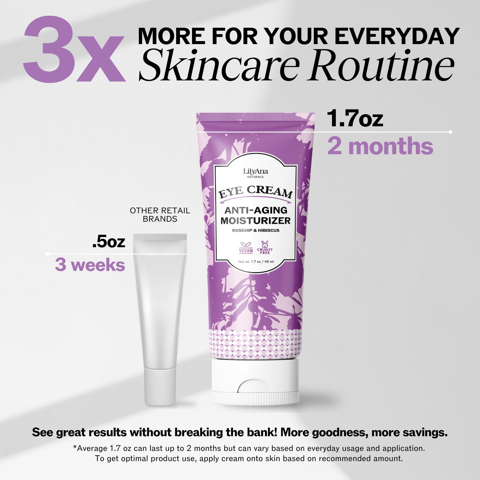 LilyAna Naturals vegan ingredients panel shows clean, non-toxic formula for sensitive skin.