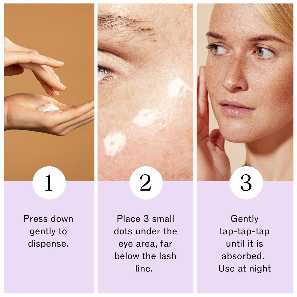 LilyAna Naturals eye cream demonstrates skin-firming effect around delicate eye area.