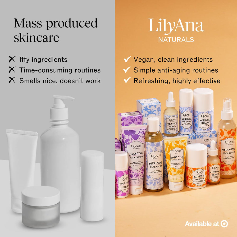 LilyAna Naturals eye cream texture emphasizes rich hydration and quick absorption.