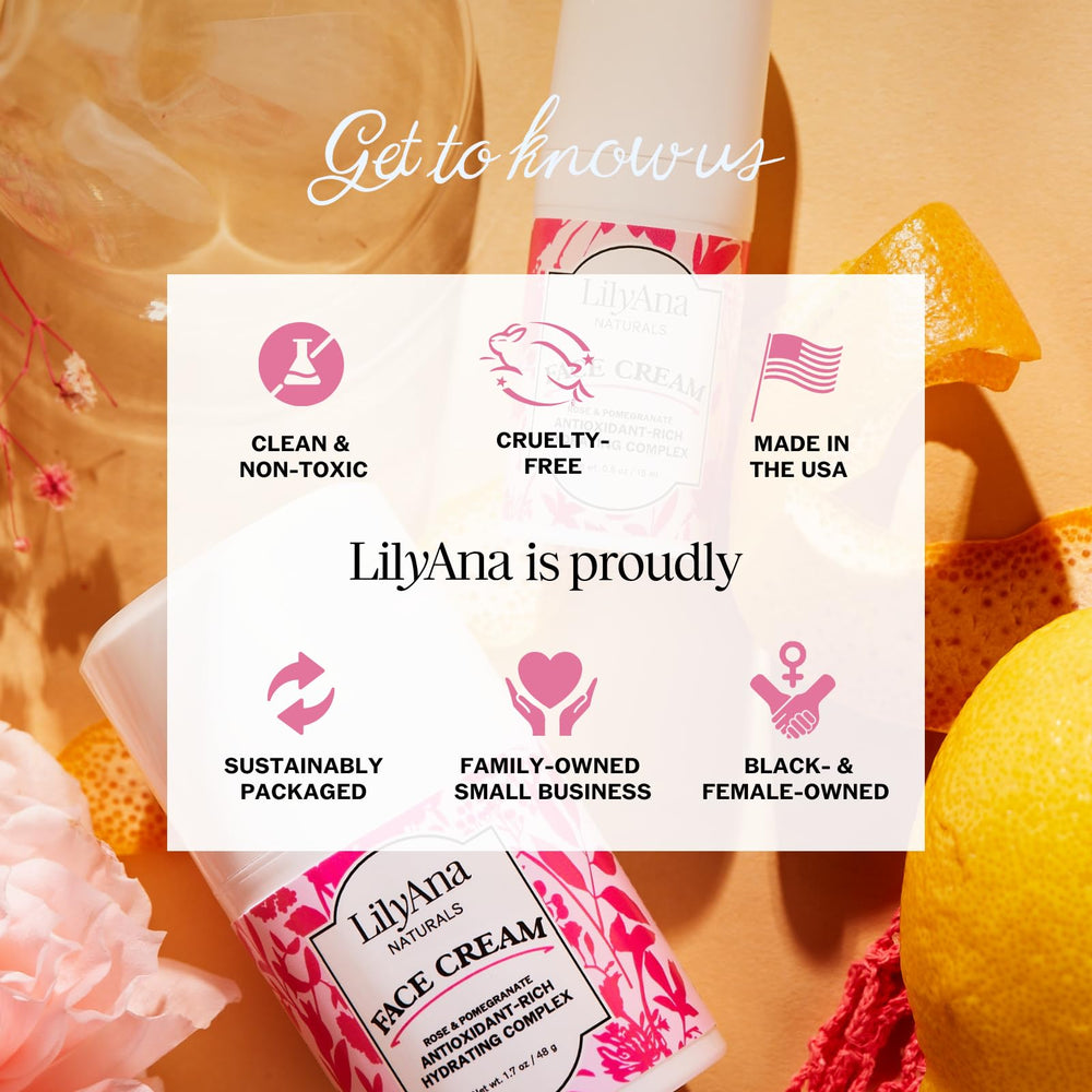 LilyAna Naturals fragrance-free usa-made badge conveys clean, ethical production.