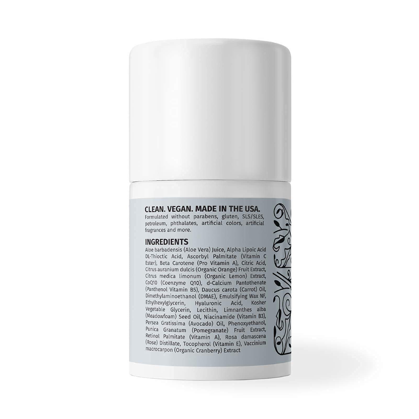 LilyAna Naturals gift set eye cream swatch shows silky texture for delicate areas.