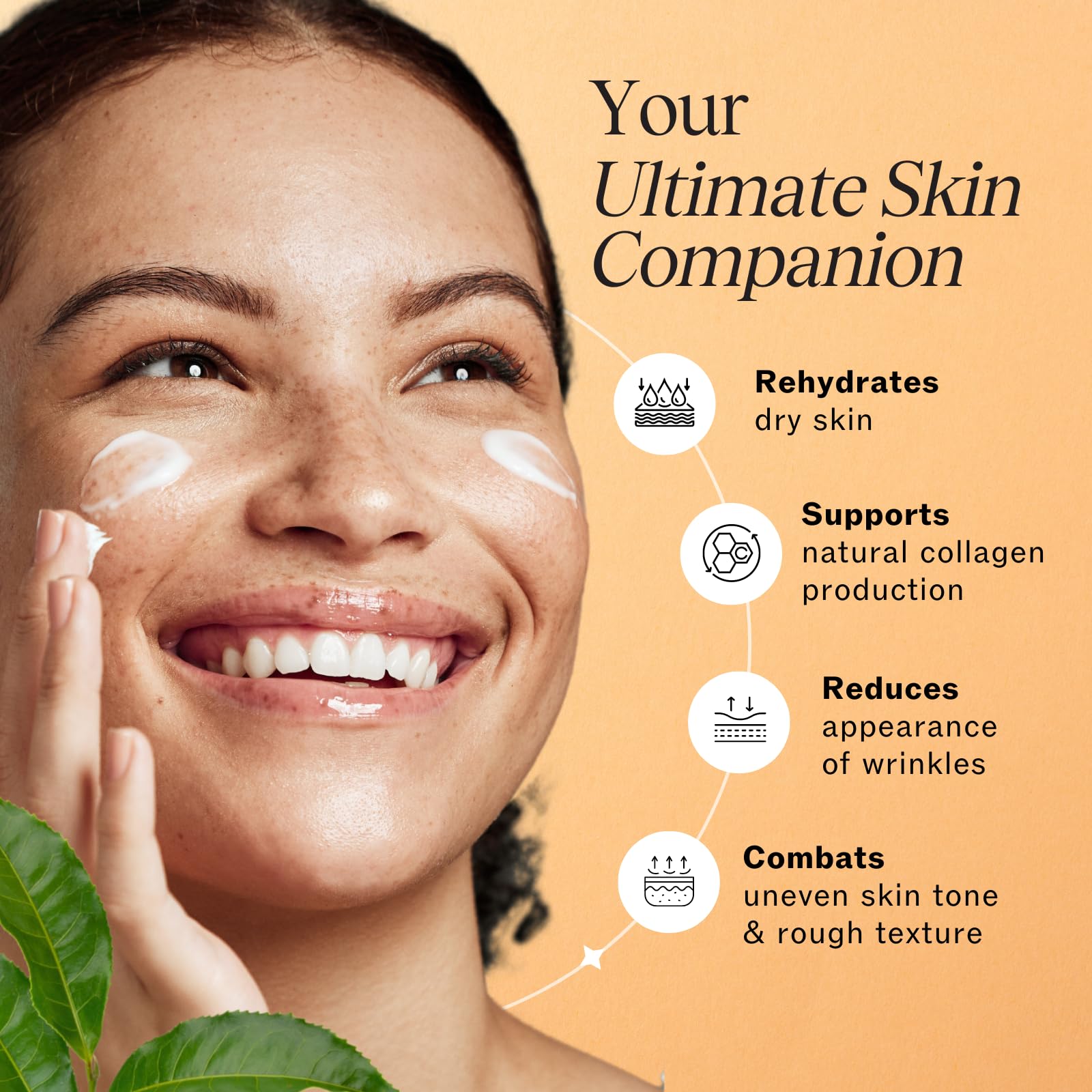 LilyAna Naturals hyaluronic acid-based moisturizer swatch highlighting hydration.