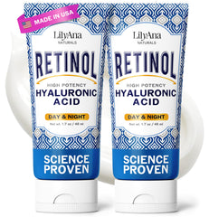 LilyAna Naturals Retinol Cream bottle front for daily anti-aging care.